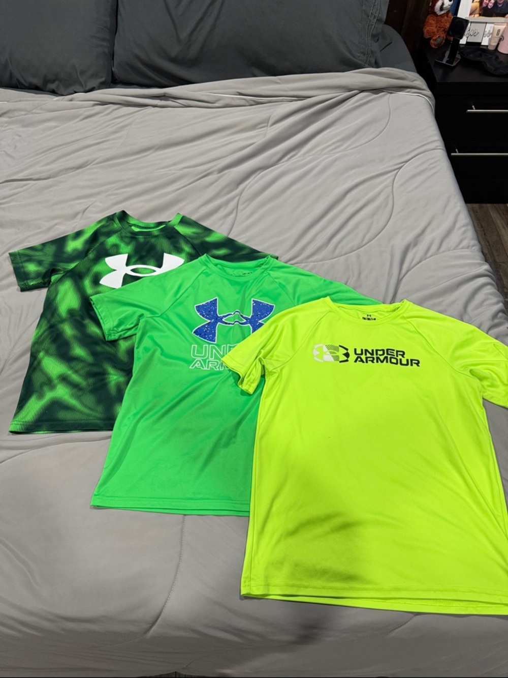 Under Armour Kids' Short Sleeve Performance Shirt - Green Mix